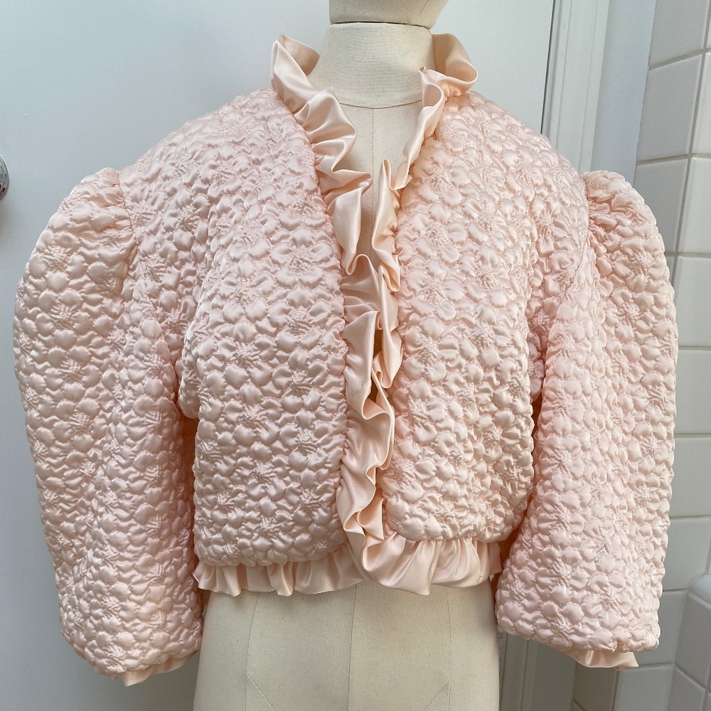 LANVIN VINTAGE QUILTED BED JACKET